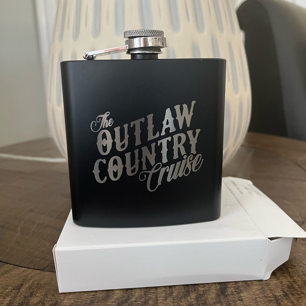 Outlaw Country Cruise Black Flask
